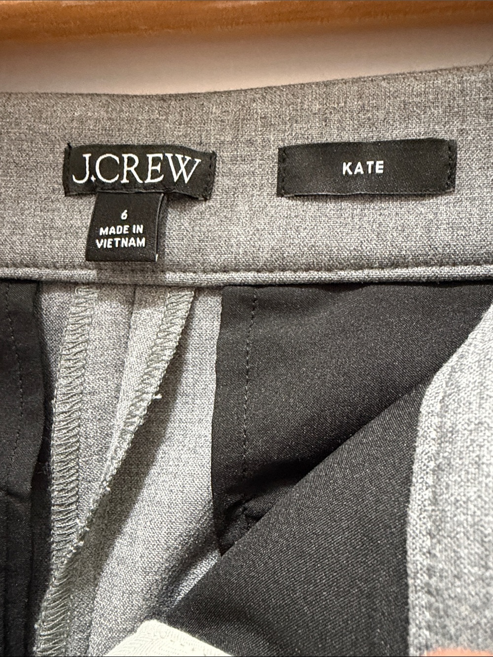 J. Crew Kate Light Gray Tailored Straight-Leg Trousers - Picture 3 of 6